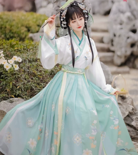 原创汉服【四时春】魏晋制三件套汉服女古风交...