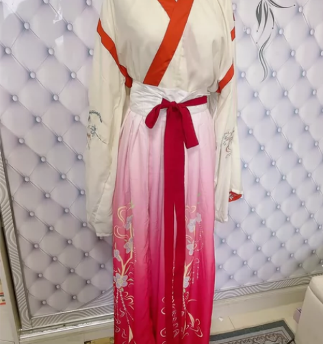 原创汉服女半生莲交领晋制齐腰襦裙日常学生套...