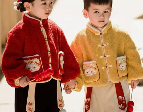儿童拜年服套装新款宝宝唐装汉服冬款加绒加厚...