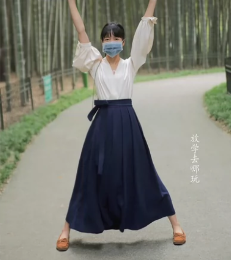 徐娇【织羽集】正品,汉元素长袖衫半身长裙,...