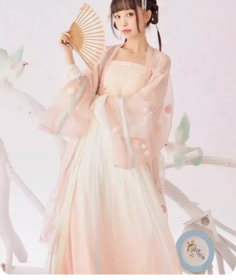十三余小豆蔻儿[白桃乌龙]直领对襟长衫长褙...