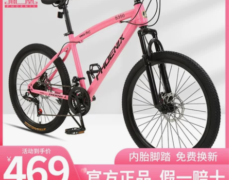 凤凰自行车 山地女轻便成人城市通勤24寸 ...