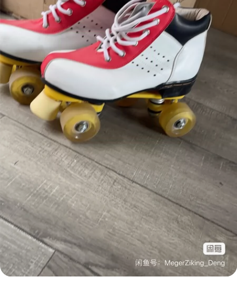 39-40码双排四轮溜冰鞋一双，买小了，试...
