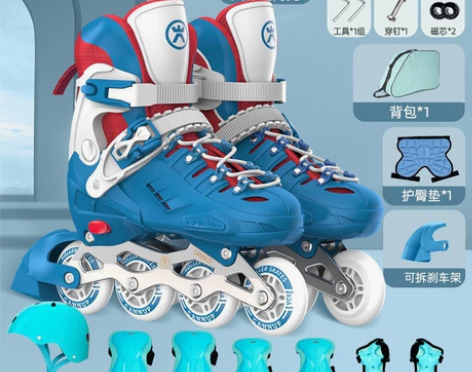 斯威轮滑鞋成人儿童溜冰鞋男女童初学者可调滑...