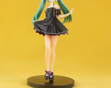国产初音未来  黑裙礼服初音手办 动漫模型...