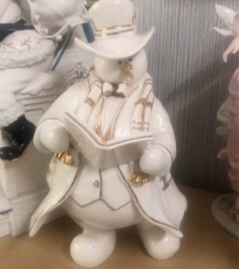 西班牙雅致陶瓷摆件圣诞雪人创意家居摆件 感...