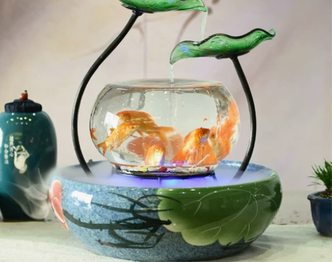 小型桌面流水喷泉客厅鱼缸加湿器招财摆件创意...