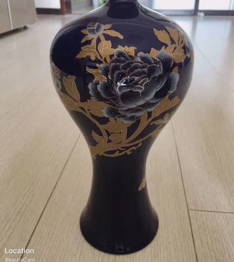 美人瓶景泰蓝花开富贵 景德镇陶瓷器博古架客...
