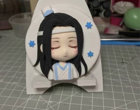 魔道祖师魏无羡蓝忘机冰箱贴 超轻黏土,之前...