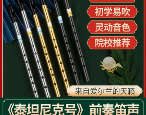 DBAO 爱尔兰哨笛初学者入门演奏金属6孔...