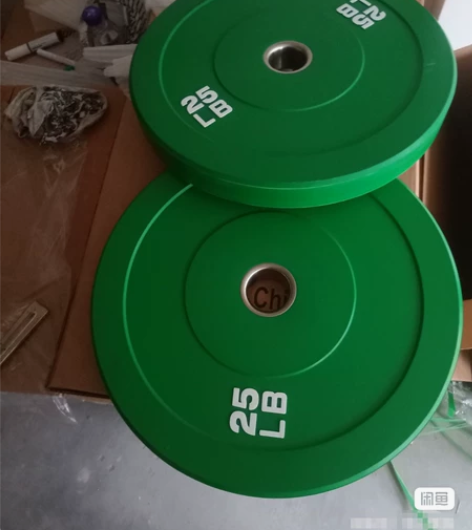 25磅(11.34公斤)彩色全胶杠铃片竞技...