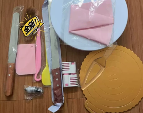 处理蛋糕转盘裱花套装裱花台蛋糕切刀分片器烘...