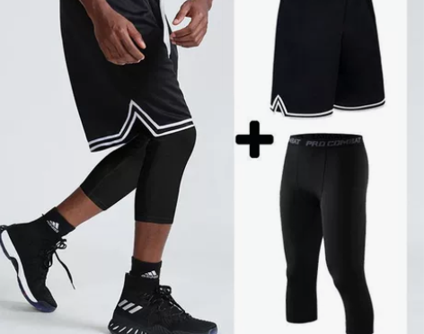 篮球短裤男夏季过膝宽松五分裤速干体育训练跑...