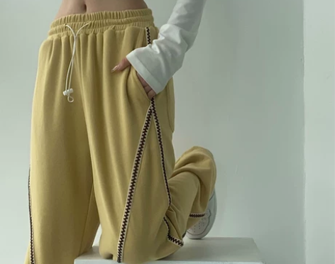 oversize裤子小众设计感运动宽松直筒...