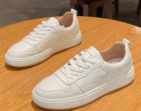 真皮平底板鞋厂家直销2023年春季新款百搭...