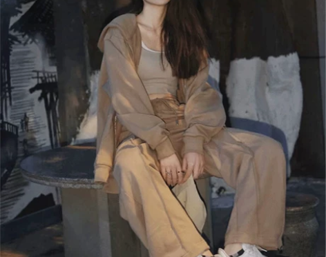 连帽卫衣运动套装女春季新款宽松显瘦时尚韩版学生休闲两件套跑步...