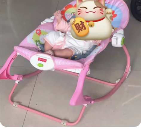 自用费雪婴儿躺椅摇椅可震动哄睡晒太阳 宝宝...