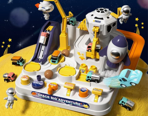 抖音益智小火车轨道车汽车闯关大冒险停车场儿...