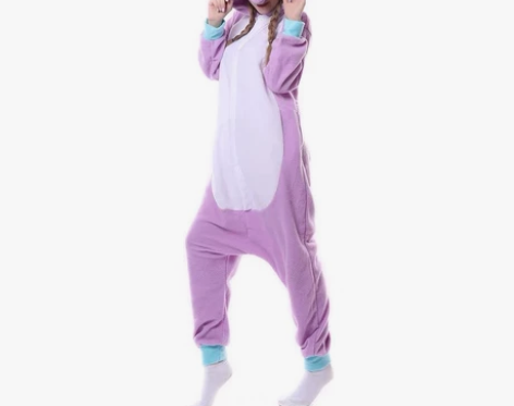 优质摇粒绒卡通连体睡衣神兽紫天马居家 情侣...