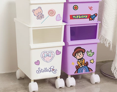 收纳盒整理盒 收纳盒子儿童玩具箱带轮储物整...