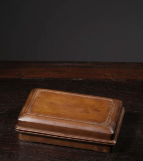清 黄杨木文房盖盒 尺寸：长13.5厘米，...