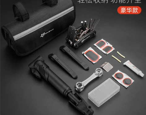 自行车工具盒 组合洛克兄弟维修工具包补胎打...