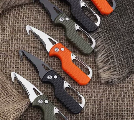 便携多功能快递包裹开箱刀钥匙扣锯齿拉钩随身...