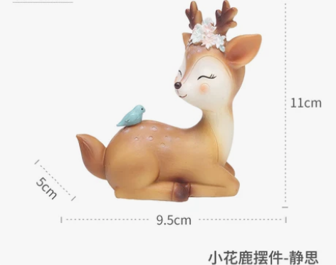 梅花鹿小摆件家居装饰品美式创意可爱卡通动物...