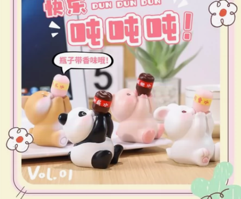 【吨吨吨摆件】可爱卡通动物快乐吨吨吨公仔手...