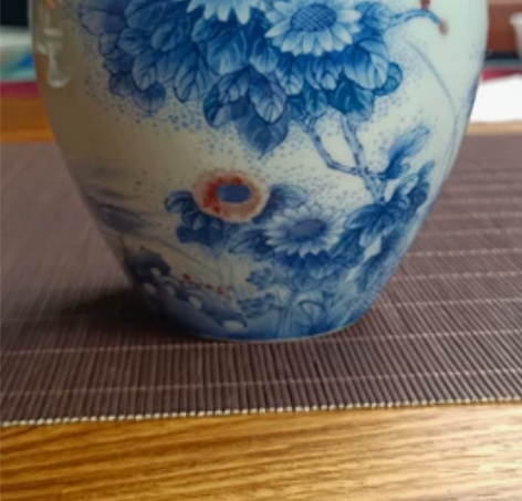 青如堂青花釉里红虫草茶叶罐 鸭蛋青发色，胎...