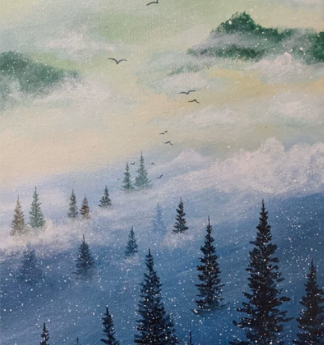 纯手工手绘丙烯装饰画 材质：亚麻画框 尺寸...