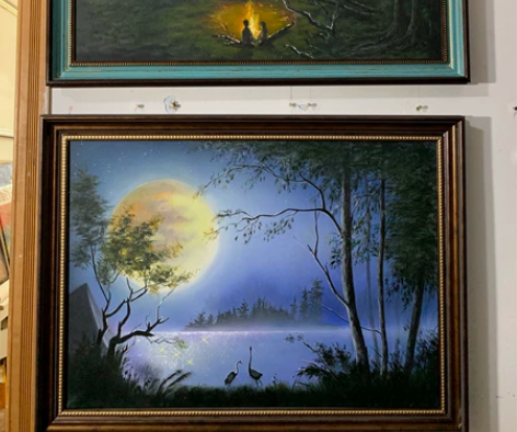 油画，星空夜景，50×70厘米，纯手绘的，...