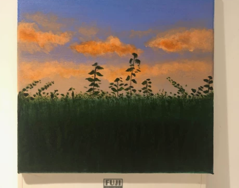 丙烯颜料手绘画风景画 20×20cm 画框...