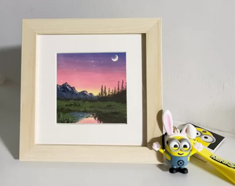 纯手绘！！！接受来图定制风景装饰画 摆在办...