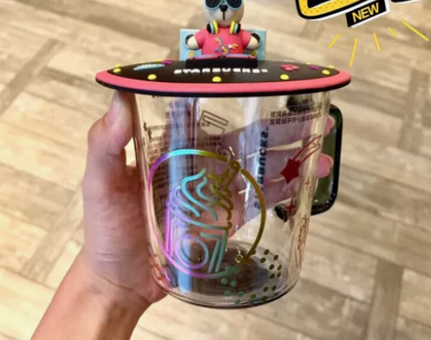 玻璃杯，带杯盖，全新 音乐DJ风格，时尚时...