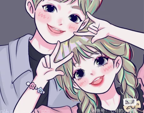 新款】新款鸭鸭风手绘闺蜜明星情侣全家福转可...