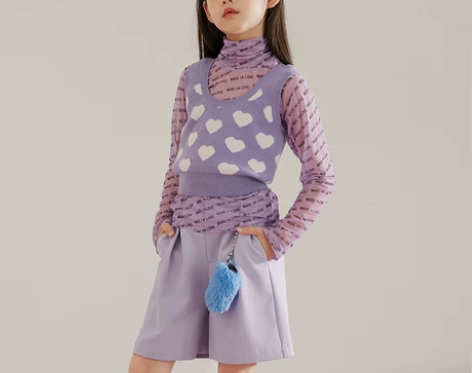 SASAKIDS定制 女童糖果爱心长袖百搭...