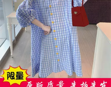 FFSTUDIO定制格子连衣裙女2019夏...