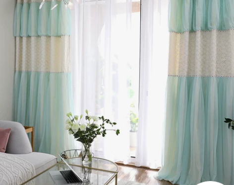 窗帘出租房用特价定制拼接帘地中海风格遮光布...