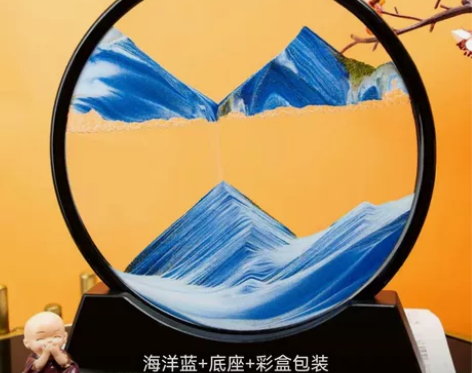 流沙画摆件客厅办公室摆件3d立体流沙摆件男...