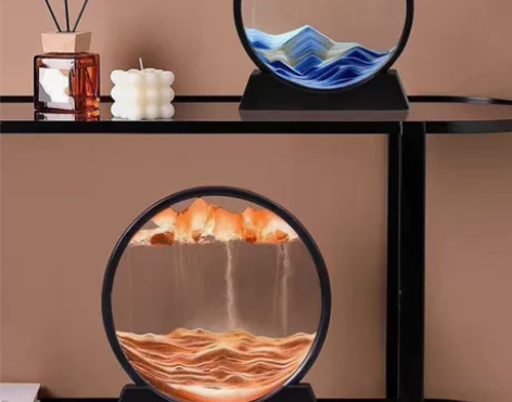 【流沙画】创意北欧风3D解压流沙画沙漏摆件...