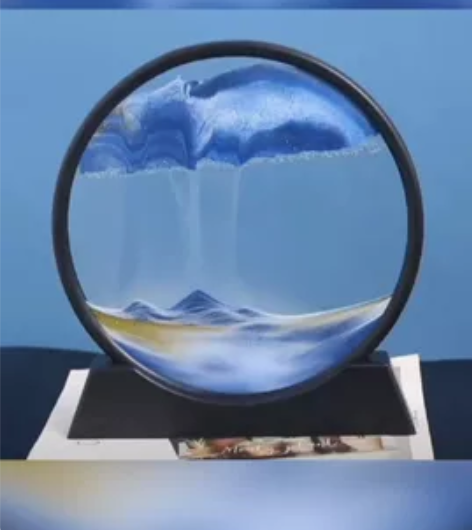 创意3D流沙画沙漏摆件桌面装饰品摆件圆盘流...