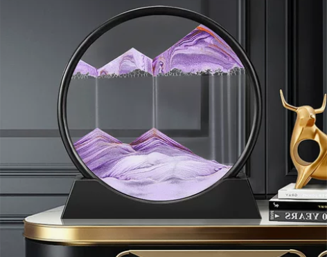 流沙摆件 艺术沙画摆件抖音创意钢化3D画沙...