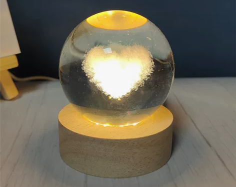 水晶球小夜灯520情人节毕业儿童生日礼物实...