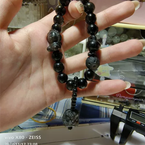 【出】银曜石  10+   水晶手串  手...