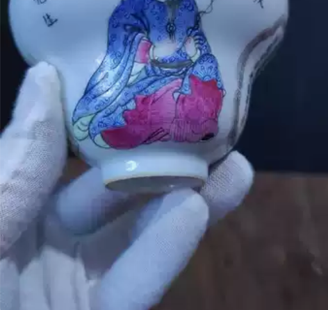 主人杯粉彩手绘无双谱人物单杯 景德镇手工折...