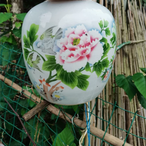 刷花名家吴永茂作品，花鸟罐一只，全品相，胎...