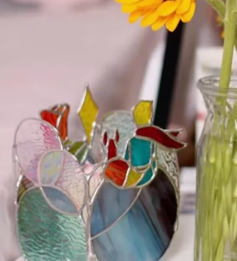 小王子彩色玻璃烛台摆件 可以放香薰蜡烛 当...