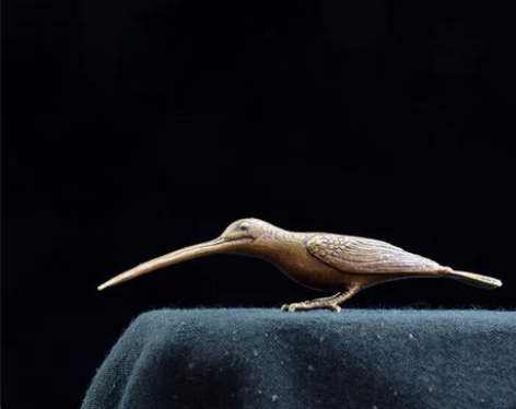 古典铜器报喜鸟上古铜茶宠茶针镇纸小摆件实心...