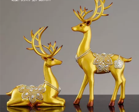 酒柜装饰品摆件轻奢高档家居客厅玄关电视柜鹿...